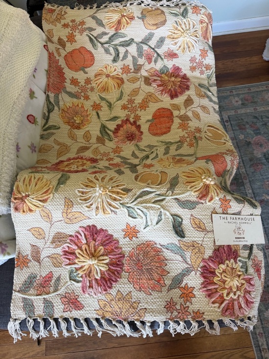 The Farmhouse Other - The Farmhouse by Rachel Ashwell Floral Cream & Orange Hooked Door Mat